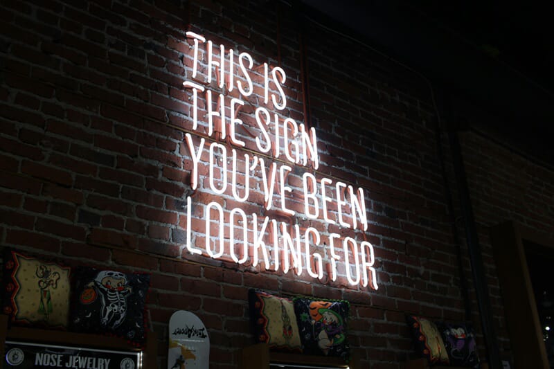 An image of lit up led signage.